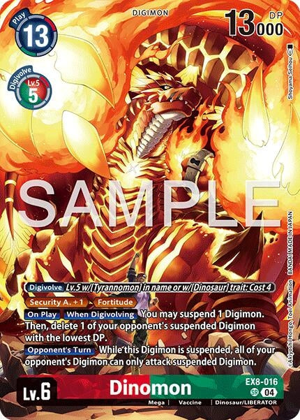 Image for Dinomon (Digimon Liberator Debuggers set) (EX8-016 SR) (Chain of Liberation) (EX-08) - Digimon Card Game