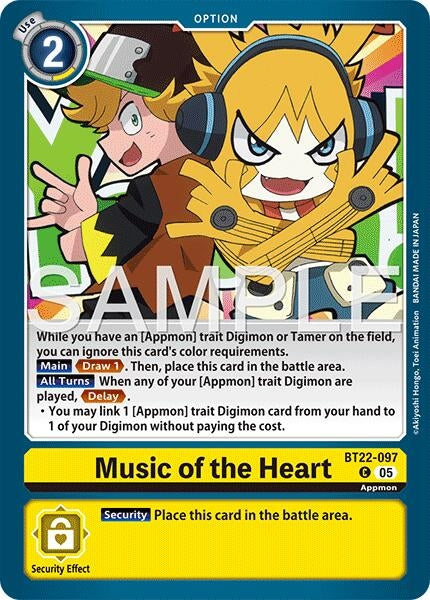 Image for Music of the Heart (BT22-097 C) - Digimon Card Game