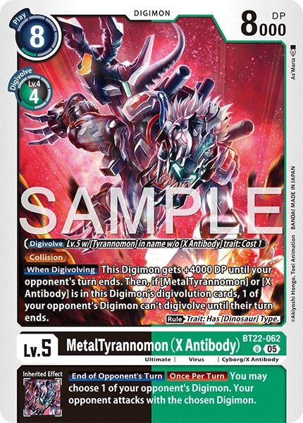 Image for MetalTyrannomon (X Antibody) (BT22-062 U) - Digimon Card Game