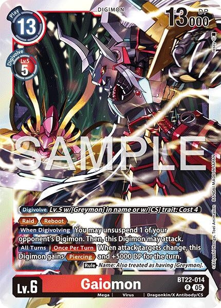 Image for Gaiomon (BT22-014 R) - Digimon Card Game