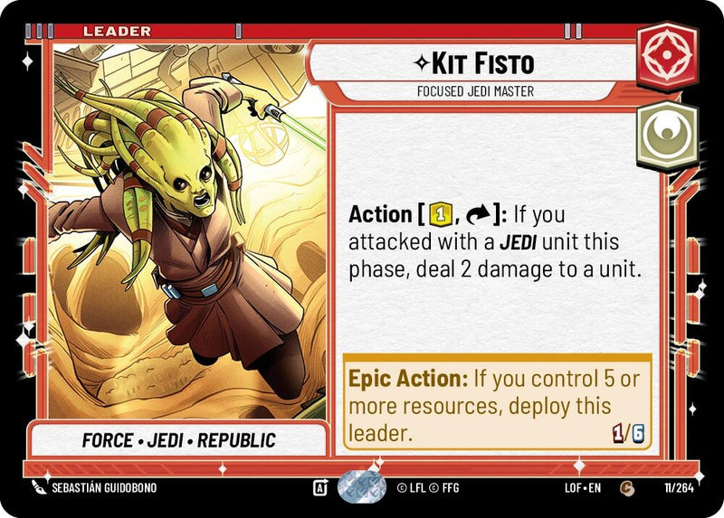 Image for Kit Fisto - Focused Jedi Master (011/264) (Legends of the Force) - Star Wars: Unlimited
