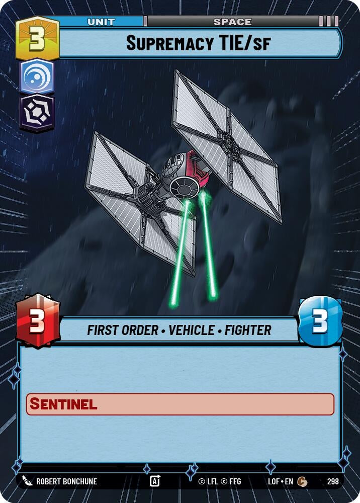 Image for Supremacy TIE/sf (Hyperspace) (298) (Legends of the Force) - Star Wars: Unlimited