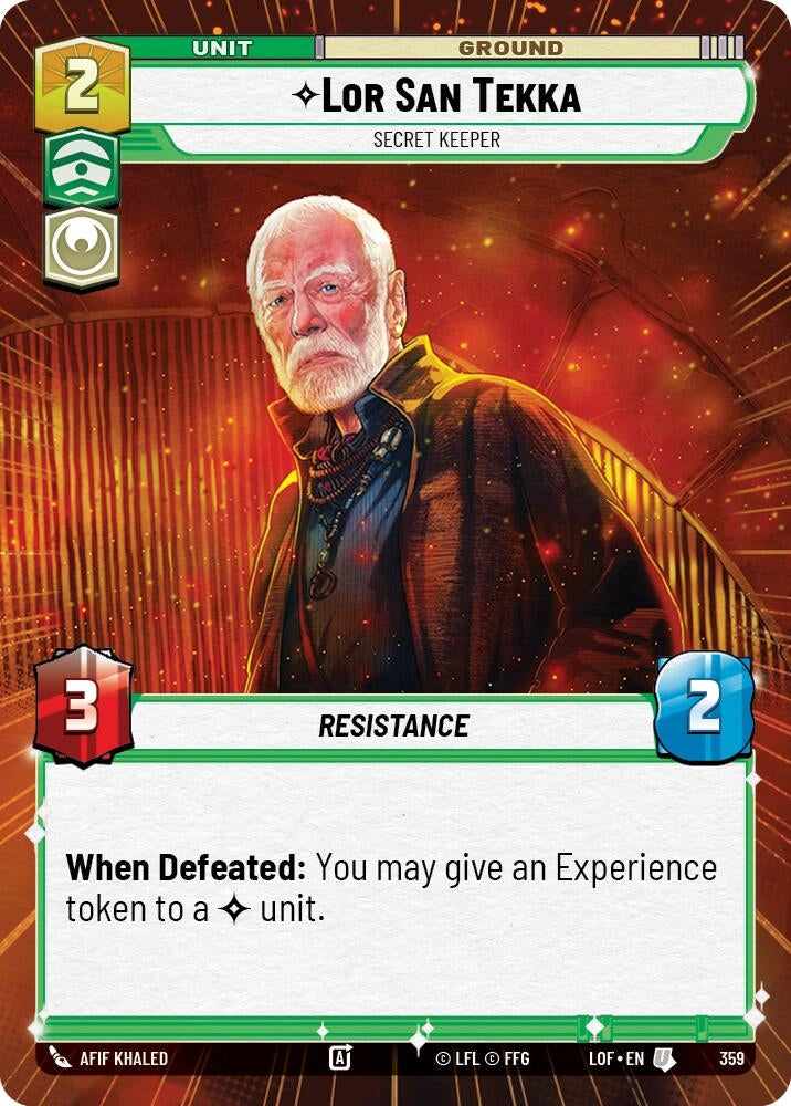 Image for Lor San Tekka - Secret Keeper (Hyperspace) (359) (Legends of the Force) - Star Wars: Unlimited