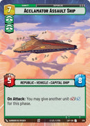 Image for Acclamator Assault Ship (Hyperspace) (370) (Legends of the Force) - Star Wars: Unlimited