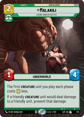 Image for Malakili - Loving Rancor Keeper (Hyperspace) (372) (Legends of the Force) - Star Wars: Unlimited