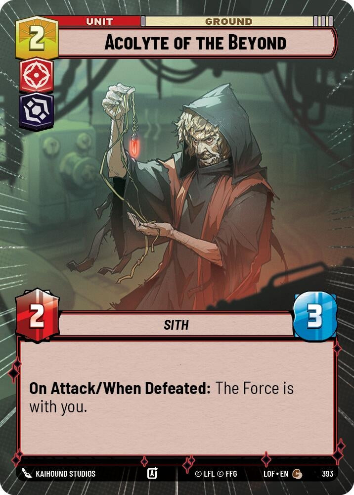 Image for Acolyte of the Beyond (Hyperspace) (393) (Legends of the Force) - Star Wars: Unlimited