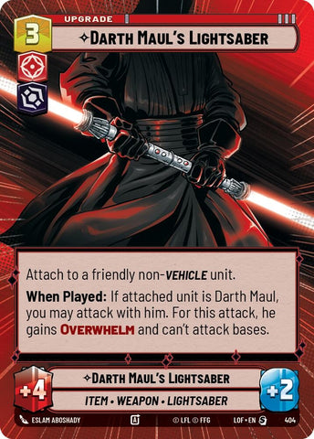 Image for Darth Maul's Lightsaber (Hyperspace) (404) (Legends of the Force) - Star Wars: Unlimited