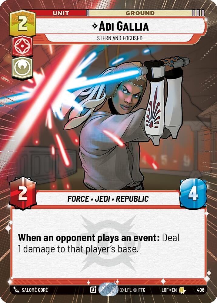 Image for Adi Gallia - Stern and Focused (Hyperspace) (406) (Legends of the Force) - Star Wars: Unlimited