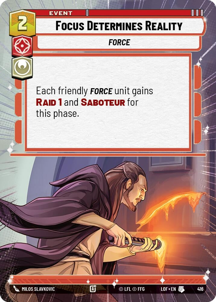 Image for Focus Determines Reality (Hyperspace) (416) (Legends of the Force) - Star Wars: Unlimited