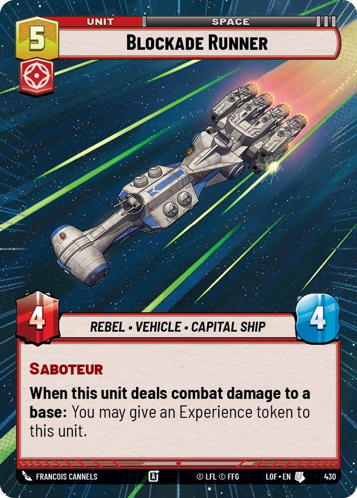 Image for Blockade Runner (Hyperspace) (430) (Legends of the Force) - Star Wars: Unlimited