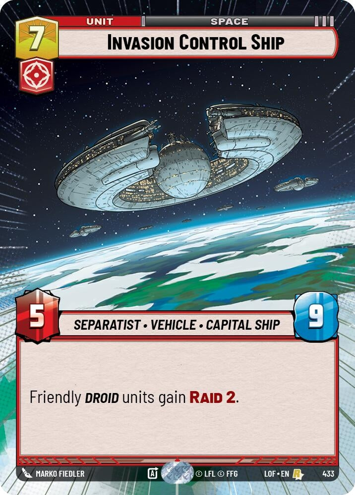 Image for Invasion Control Ship (Hyperspace) (433) (Legends of the Force) - Star Wars: Unlimited