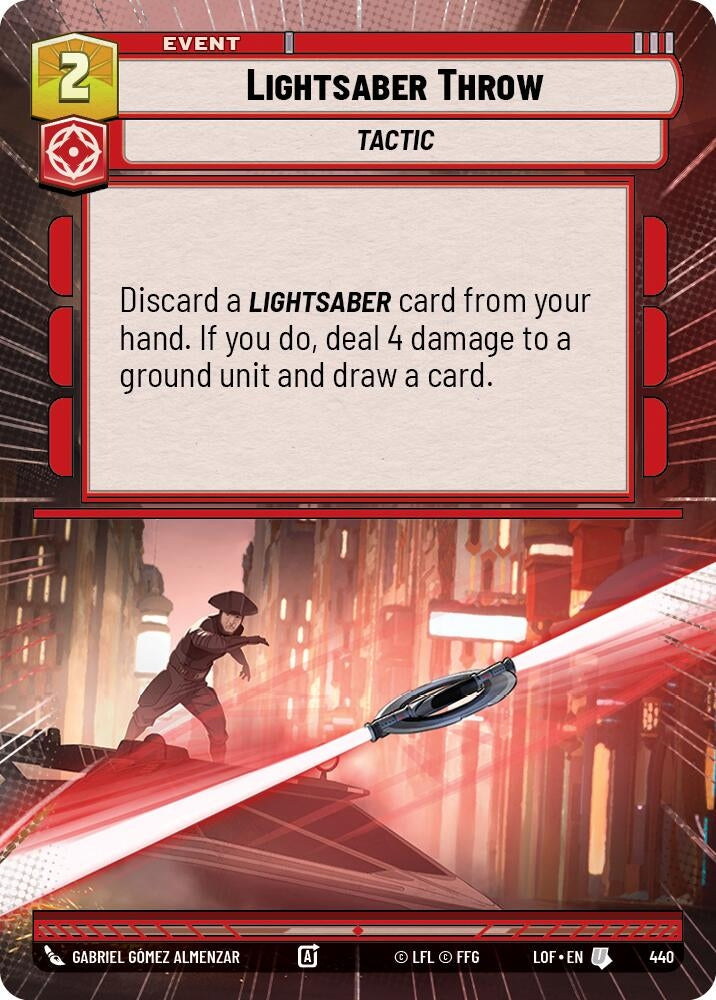 Image for Lightsaber Throw (Hyperspace) (440) (Legends of the Force) - Star Wars: Unlimited