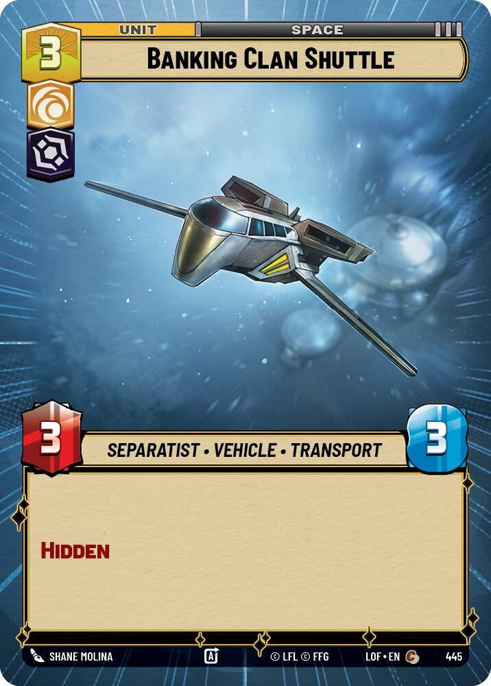 Image for Banking Clan Shuttle (Hyperspace) (445) (Legends of the Force) - Star Wars: Unlimited