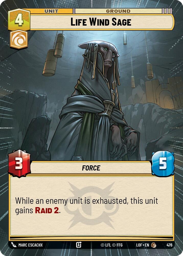 Image for Life Wind Sage (Hyperspace) (476) (Legends of the Force) - Star Wars: Unlimited