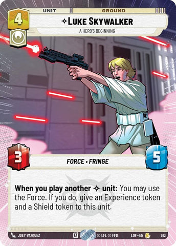Image for Luke Skywalker - A Hero's Beginning (Hyperspace) (513) (Legends of the Force) - Star Wars: Unlimited