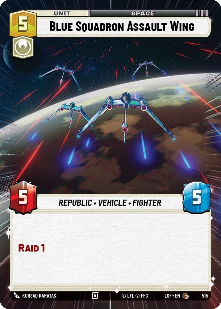 Image for Blue Squadron Assault Wing (Hyperspace) (515) (Legends of the Force) - Star Wars: Unlimited