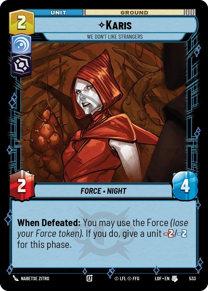 Image for Karis - We Don't Like Strangers (Foil) (533) (Legends of the Force) - Star Wars: Unlimited