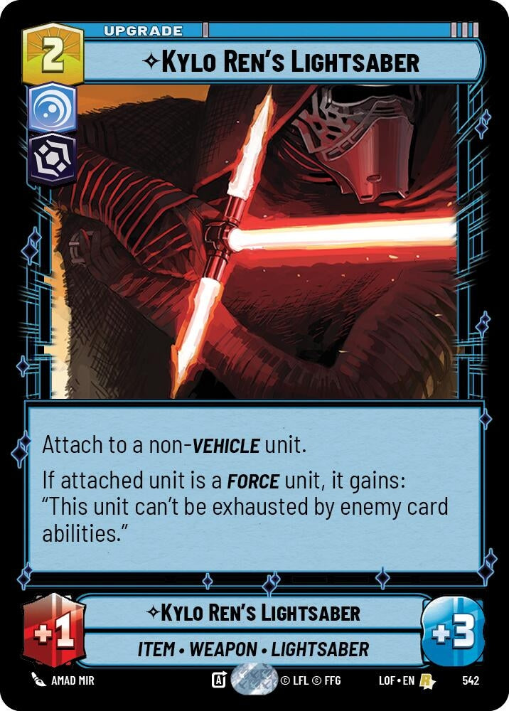 Image for Kylo Ren's Lightsaber (Foil) (542) (Legends of the Force) - Star Wars: Unlimited