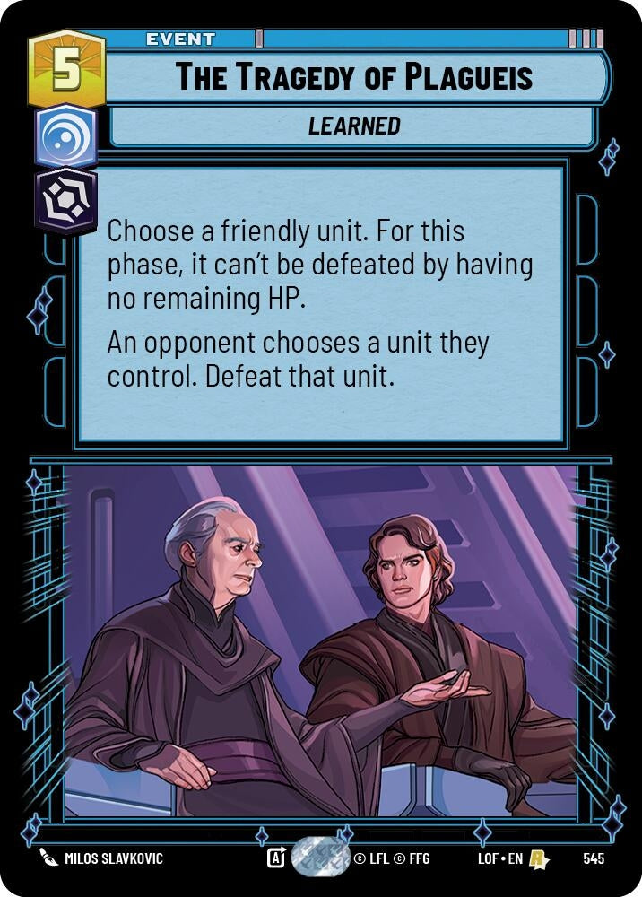 Image for The Tragedy of Plagueis (Foil) (545) (Legends of the Force) - Star Wars: Unlimited