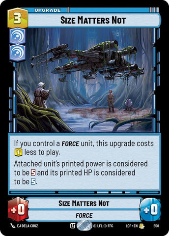 Image for Size Matters Not (Foil) (558) (Legends of the Force) - Star Wars: Unlimited
