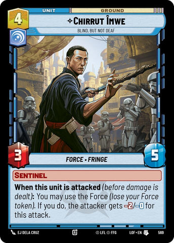 Image for Chirrut Imwe - Blind, but not Deaf (Foil) (569) (Legends of the Force) - Star Wars: Unlimited