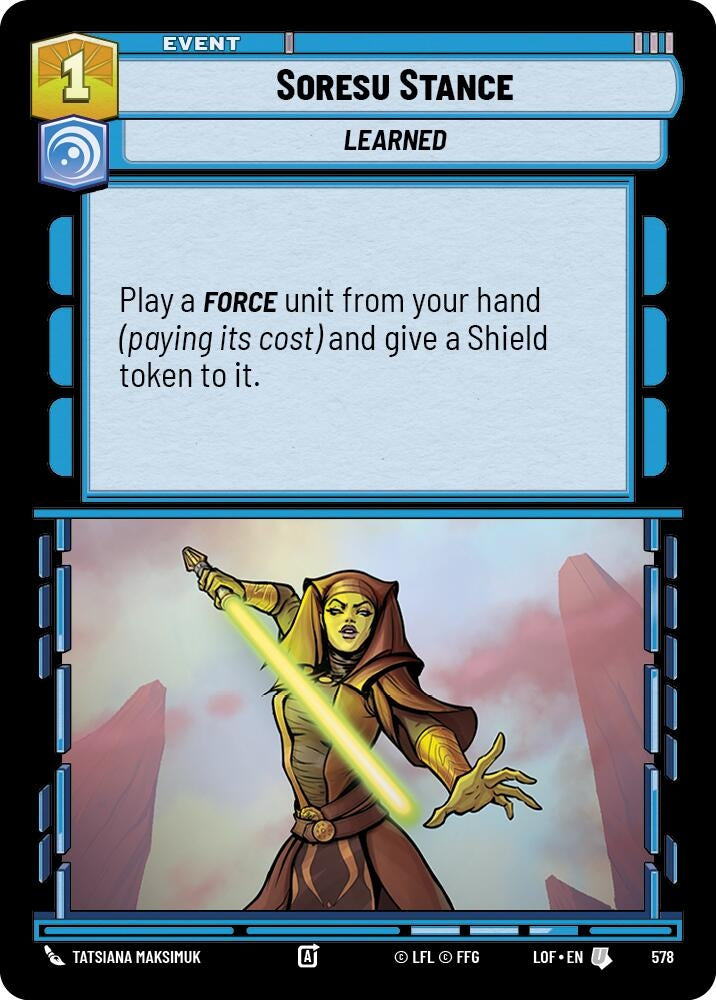 Image for Soresu Stance (Foil) (578) (Legends of the Force) - Star Wars: Unlimited