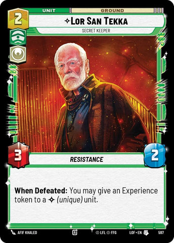 Image for Lor San Tekka - Secret Keeper (Foil) (597) (Legends of the Force) - Star Wars: Unlimited