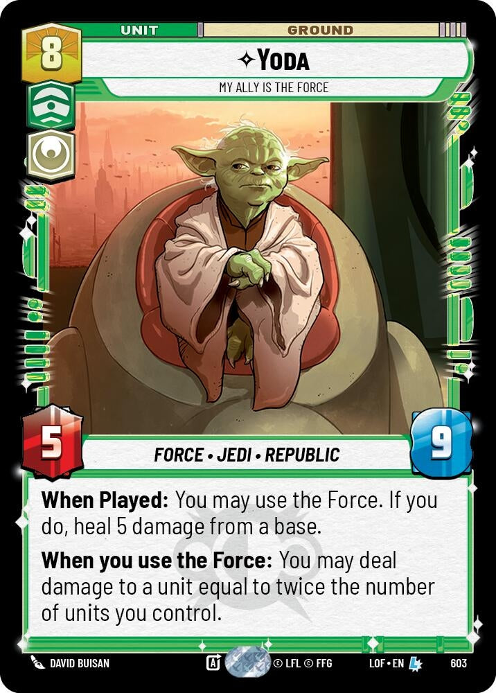 Image for Yoda - My Ally is the Force (Foil) (603) (Legends of the Force) - Star Wars: Unlimited