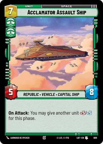 Image for Acclamator Assault Ship (Foil) (608) (Legends of the Force) - Star Wars: Unlimited