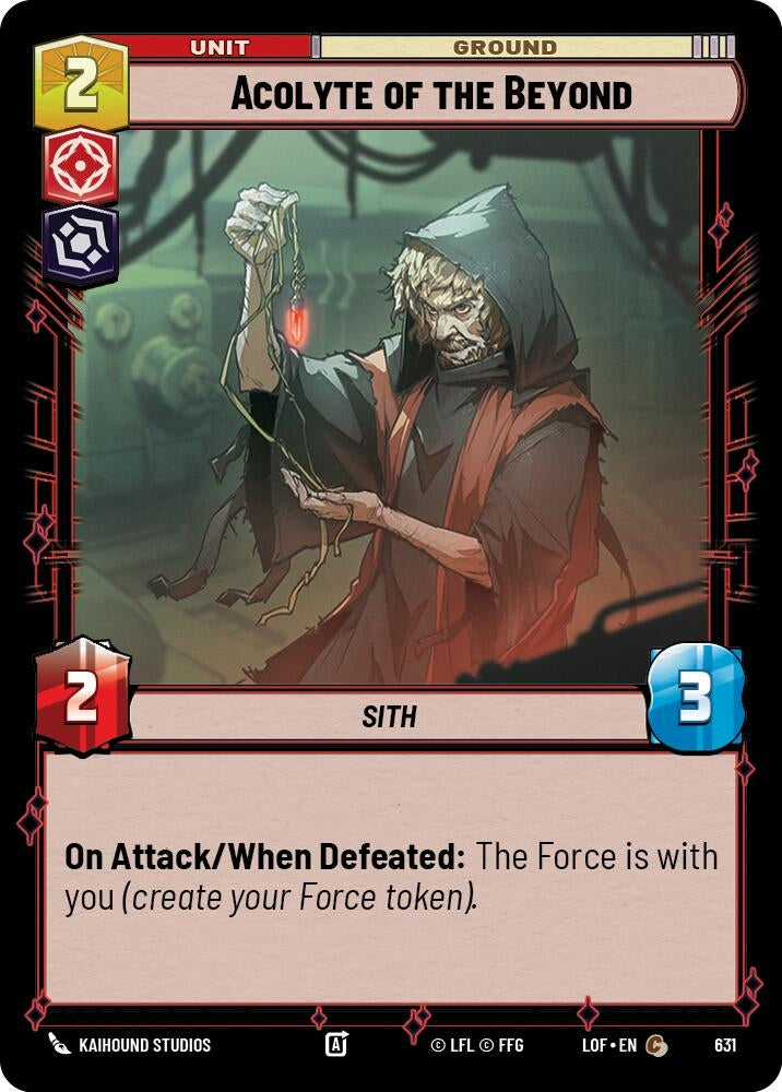 Image for Acolyte of the Beyond (Foil) (631) (Legends of the Force) - Star Wars: Unlimited