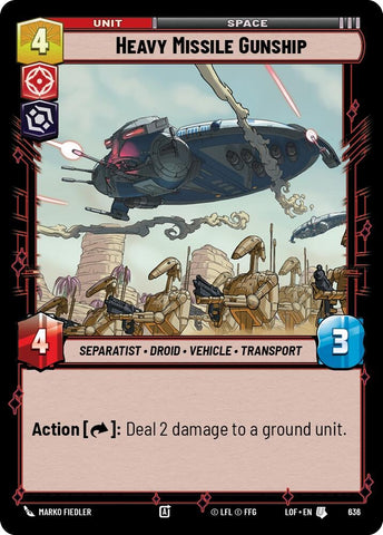 Image for Heavy Missile Gunship (Foil) (636) (Legends of the Force) - Star Wars: Unlimited