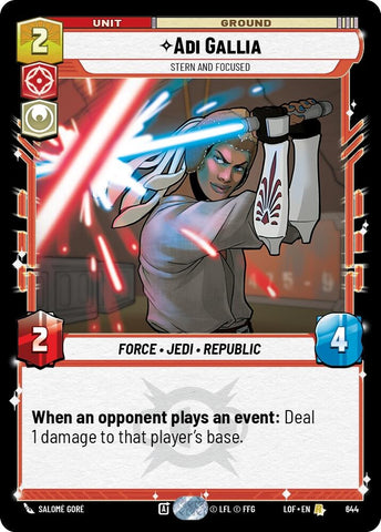 Image for Adi Gallia - Stern and Focused (Foil) (644) (Legends of the Force) - Star Wars: Unlimited