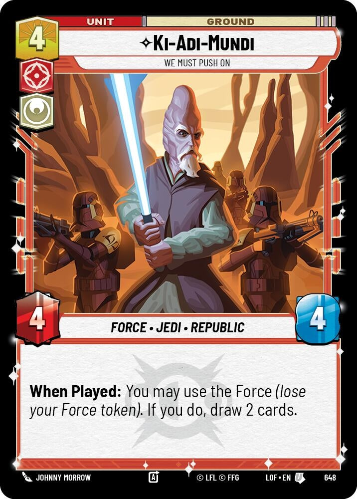 Image for Ki-Adi-Mundi - We Must Push On (Foil) (648) (Legends of the Force) - Star Wars: Unlimited