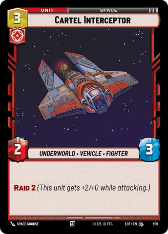 Image for Cartel Interceptor (Foil) (659) (Legends of the Force) - Star Wars: Unlimited