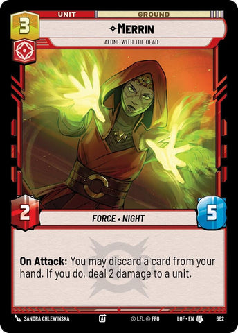 Image for Merrin - Alone with the Dead (Foil) (662) (Legends of the Force) - Star Wars: Unlimited