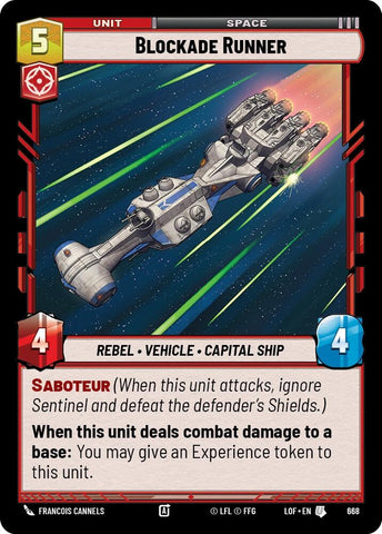 Image for Blockade Runner (Foil) (668) (Legends of the Force) - Star Wars: Unlimited