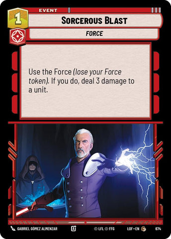 Image for Sorcerous Blast (Foil) (674) (Legends of the Force) - Star Wars: Unlimited