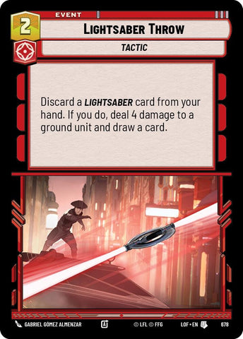 Image for Lightsaber Throw (Foil) (678) (Legends of the Force) - Star Wars: Unlimited