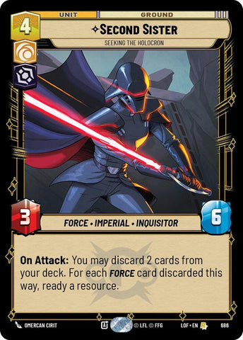 Image for Second Sister - Seeking the Holocron (Foil) (686) (Legends of the Force) - Star Wars: Unlimited