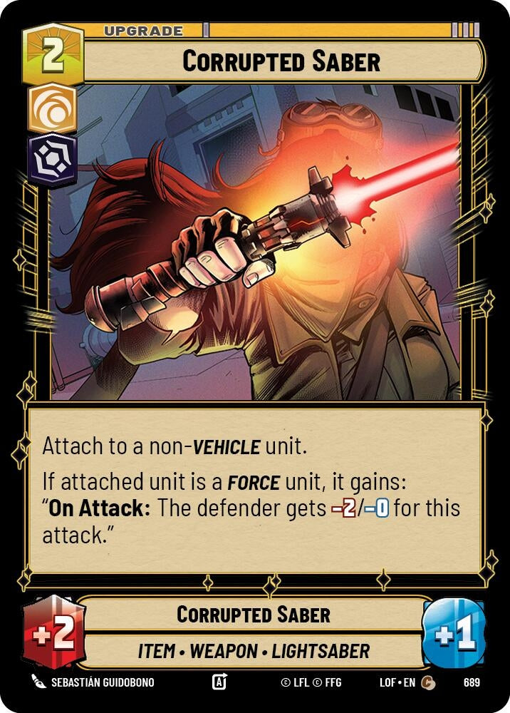 Image for Corrupted Saber (Foil) (689) (Legends of the Force) - Star Wars: Unlimited