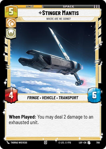 Image for Stinger Mantis - Where Are We Going? (Foil) (700) (Legends of the Force) - Star Wars: Unlimited