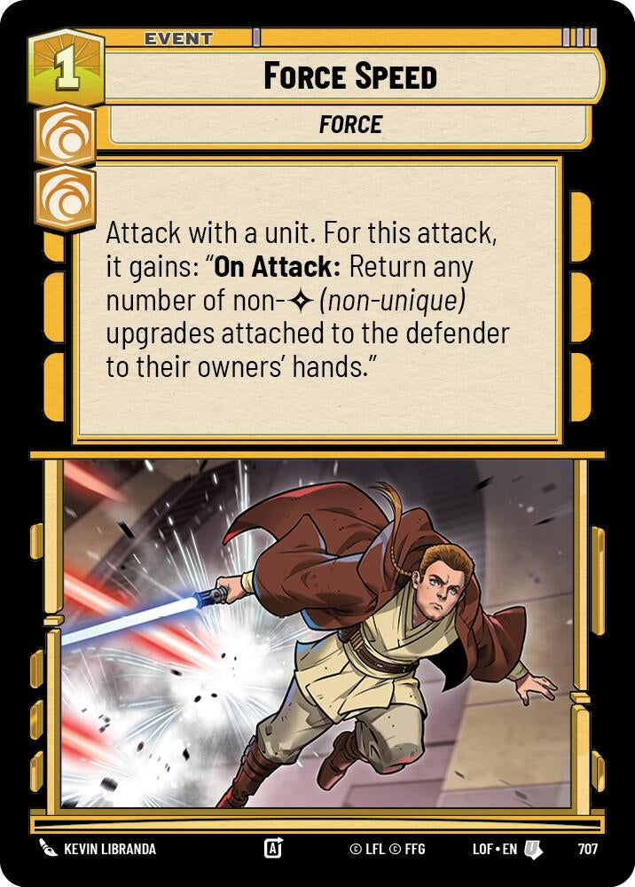 Image for Force Speed (Foil) (707) (Legends of the Force) - Star Wars: Unlimited