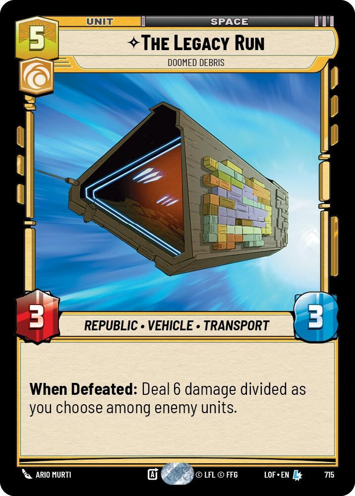 Image for The Legacy Run - Doomed Debris (Foil) (715) (Legends of the Force) - Star Wars: Unlimited
