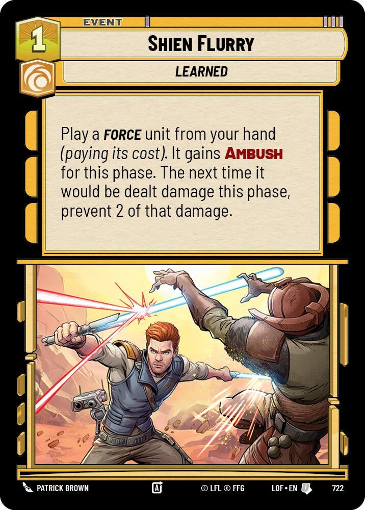 Image for Shien Flurry (Foil) (722) (Legends of the Force) - Star Wars: Unlimited
