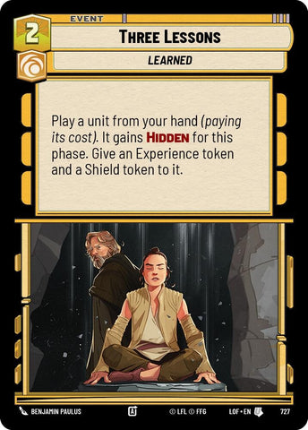 Image for Three Lessons (Foil) (727) (Legends of the Force) - Star Wars: Unlimited
