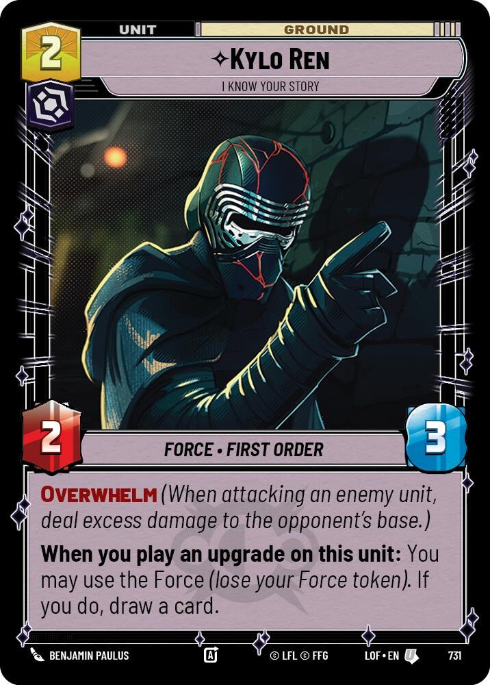 Image for Kylo Ren - I Know Your Story (Foil) (731) (Legends of the Force) - Star Wars: Unlimited