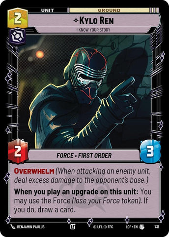 Image for Kylo Ren - I Know Your Story (Foil) (731) (Legends of the Force) - Star Wars: Unlimited