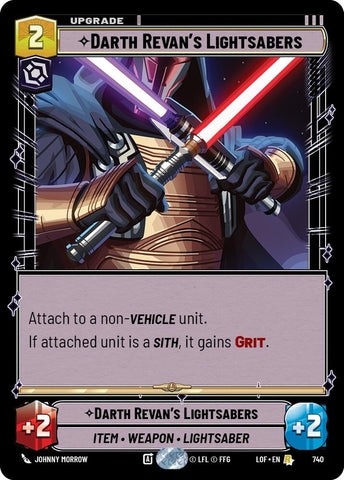 Image for Darth Revan's Lightsabers (Foil) (740) (Legends of the Force) - Star Wars: Unlimited