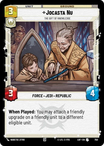 Image for Jocasta Nu - The Gift of Knowledge (Foil) (750) (Legends of the Force) - Star Wars: Unlimited