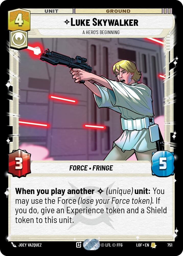 Image for Luke Skywalker - A Hero's Beginning (Foil) (751) (Legends of the Force) - Star Wars: Unlimited